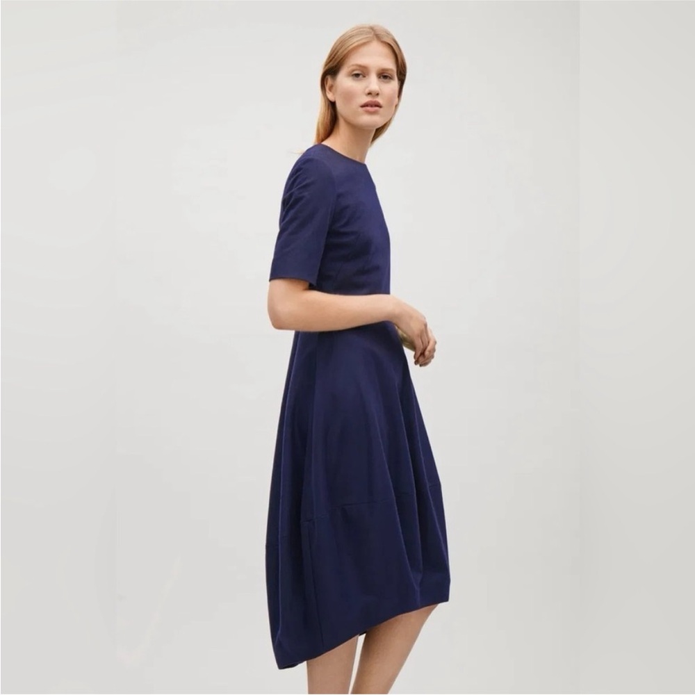 COS Navy Midi Dress Cashmere